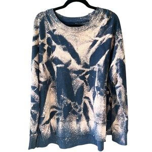 Pink Bulldog Boutique Tie Dye XXL Cotton Blend Sweatshirt Gray/Blush